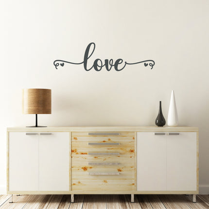 Cursive Love with hearts Vinyl Decal/Sticker