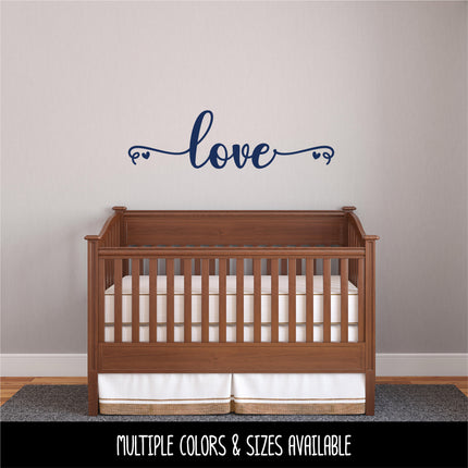 Cursive Love with hearts Vinyl Decal/Sticker