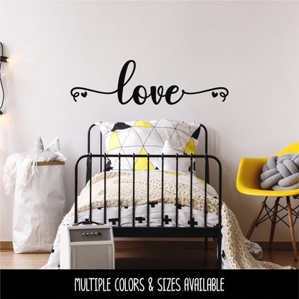 Cursive Love with hearts Vinyl Decal/Sticker
