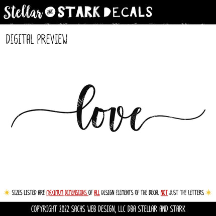 Script Love with Tails Decal/Sticker