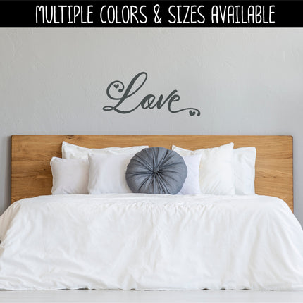 Antique Script Love with Hearts Decal/Sticker