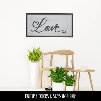 Antique Script Love with Hearts Decal/Sticker