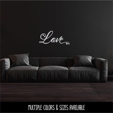 Antique Script Love with Hearts Decal/Sticker