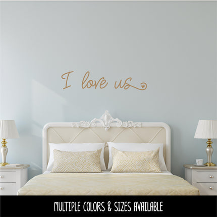 Whimsical I Love Us Vinyl Decal/Sticker