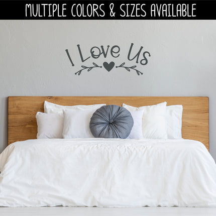 Curved Floral I Love Us Vinyl Decal/Sticker