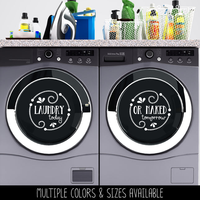 Laundry Today or Naked Tomorrow Wash and Dry Vinyl Decal/Sticker