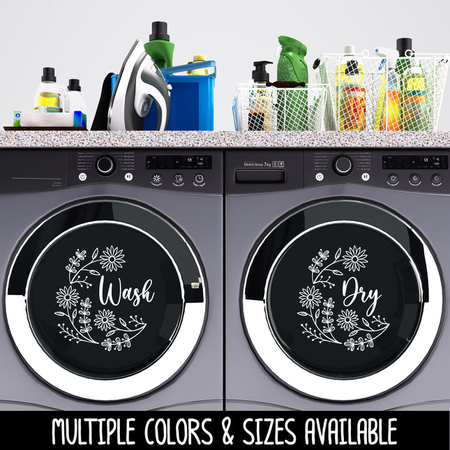 Floral Wreath Wash Dry Vinyl Decal/Sticker Set