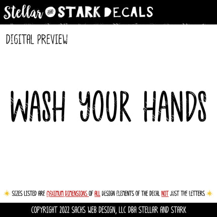 Cute Wash Your Hands Vinyl Decal/Sticker