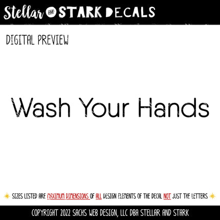 Playful Wash Your Hands Vinyl Decal/Sticker