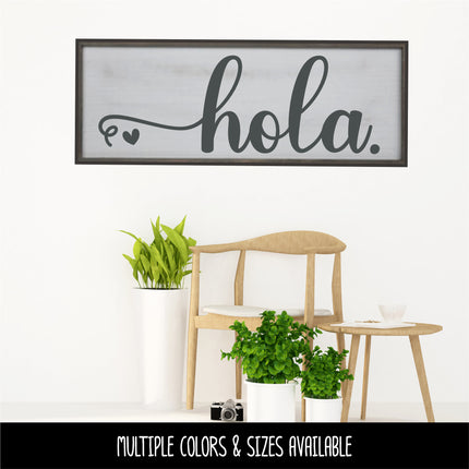 Cursive Hola Heart Vinyl Decal/Sticker