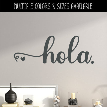 Cursive Hola Heart Vinyl Decal/Sticker