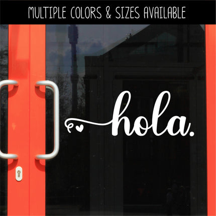 Cursive Hola Heart Vinyl Decal/Sticker