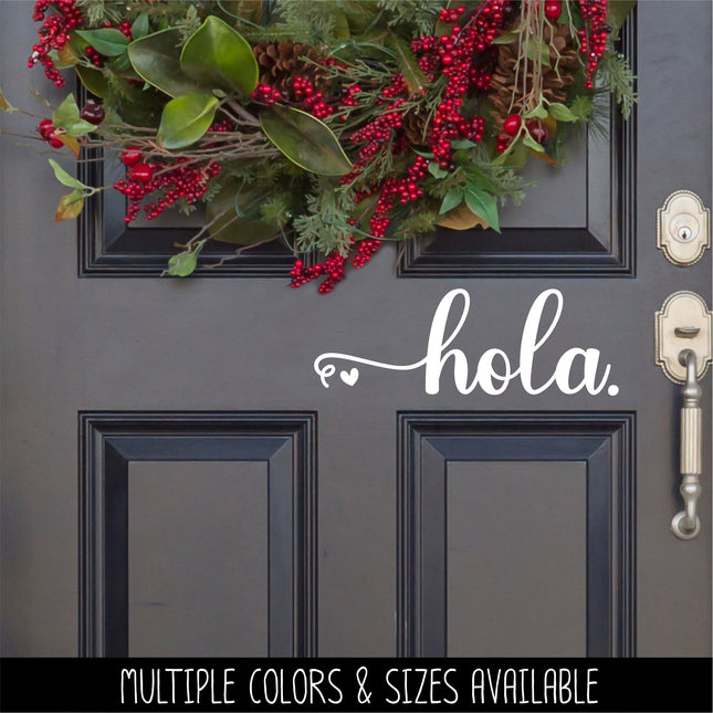 Cursive Hola Heart Vinyl Decal/Sticker