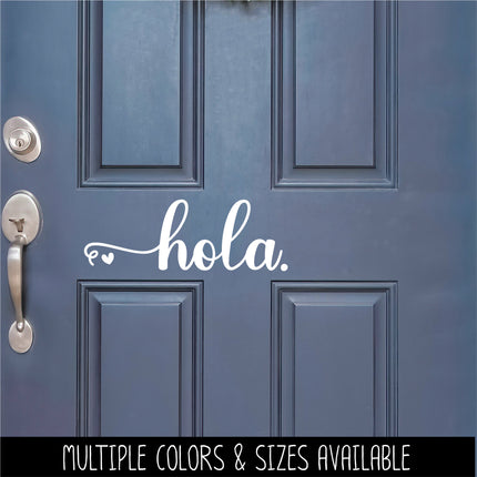 Cursive Hola Heart Vinyl Decal/Sticker