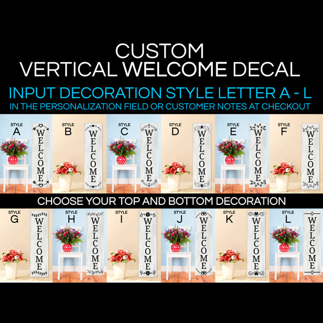Custom Decoration Vertical Welcome Vinyl Decal/Sticker