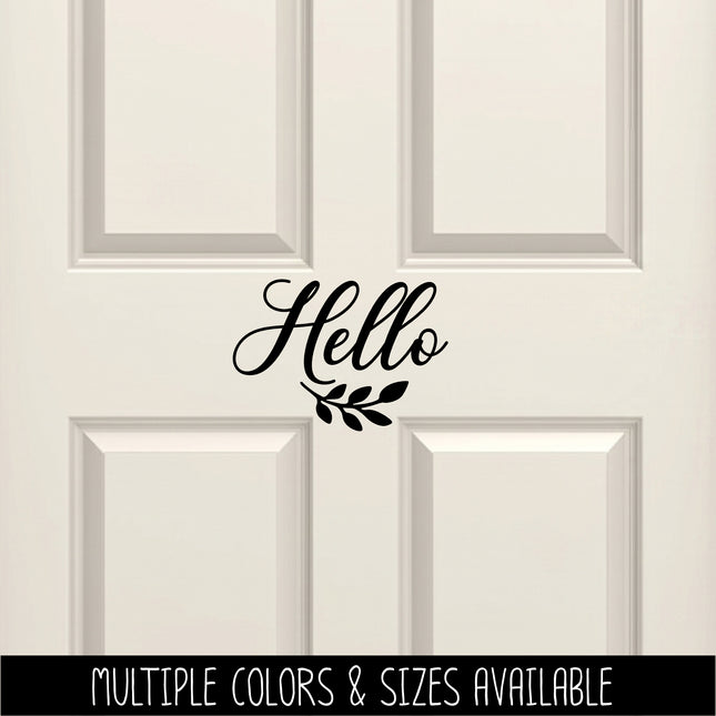 Hello with Leaves Vinyl Decal/Sticker