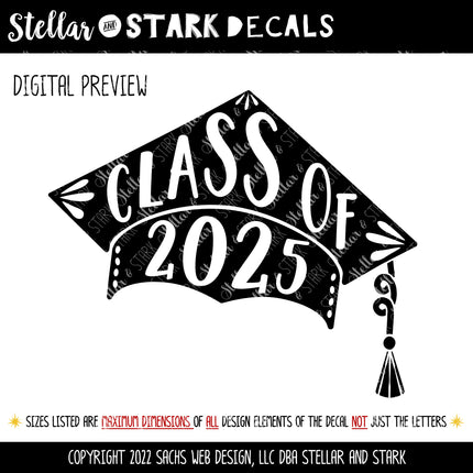 2025 Graduation Cap Vinyl Decal/Sticker