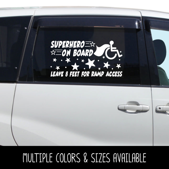 SuperHero On Board Handicap Wheelchair Ramp Access Vinyl Decal/Sticker