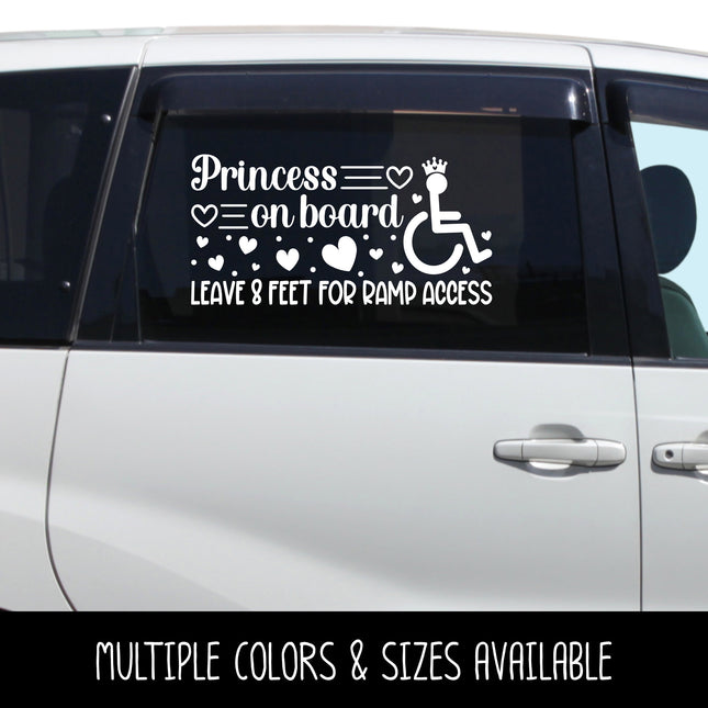 Princess On Board Handicap Wheelchair Ramp Access Vinyl Decal/Sticker