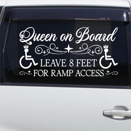 Queen On Board Handicap Wheelchair Ramp Access Decal/Sticker