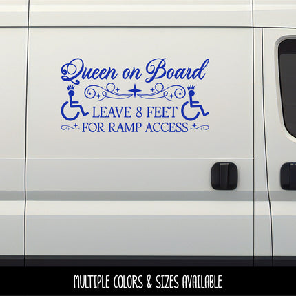 Queen On Board Handicap Wheelchair Ramp Access Decal/Sticker