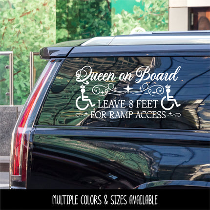 Queen On Board Handicap Wheelchair Ramp Access Decal/Sticker