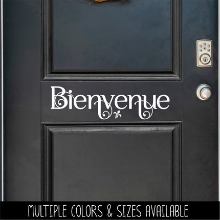 Scrolling Bienvenue French Welcome Vinyl Decal Sticker