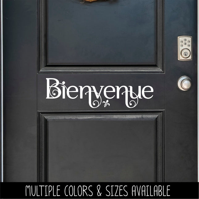 Scrolling Bienvenue French Welcome Vinyl Decal Sticker