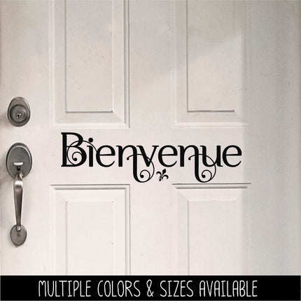Scrolling Bienvenue French Welcome Vinyl Decal Sticker