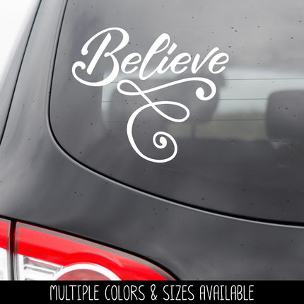 Antique Script Believe Decal/Sticker