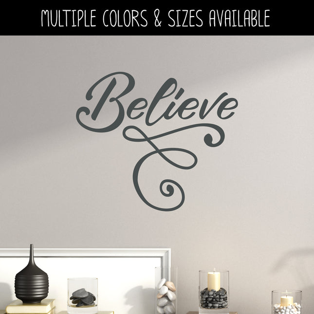 Antique Script Believe Decal/Sticker