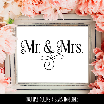 Ornamental Mr. & Mrs. Vinyl Decal/Sticker