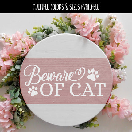 Beware of Cat Front Door Vinyl Decal/Sticker