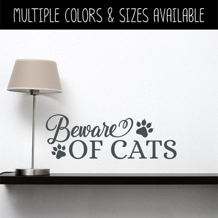 Beware of Cats Front Door Vinyl Decal/Sticker