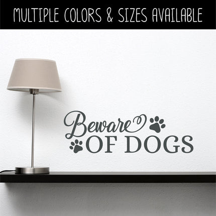 Beware of Dogs Front Door Vinyl Decal/Sticker