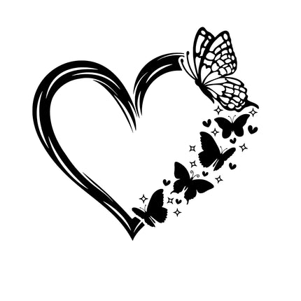 Custom Decal for Katie M - Heart Butterfly Decal