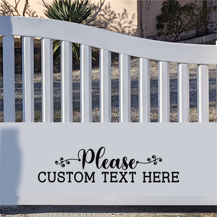 CUSTOM Scroll Vine Please Custom Text Here Vinyl Decal/Sticker