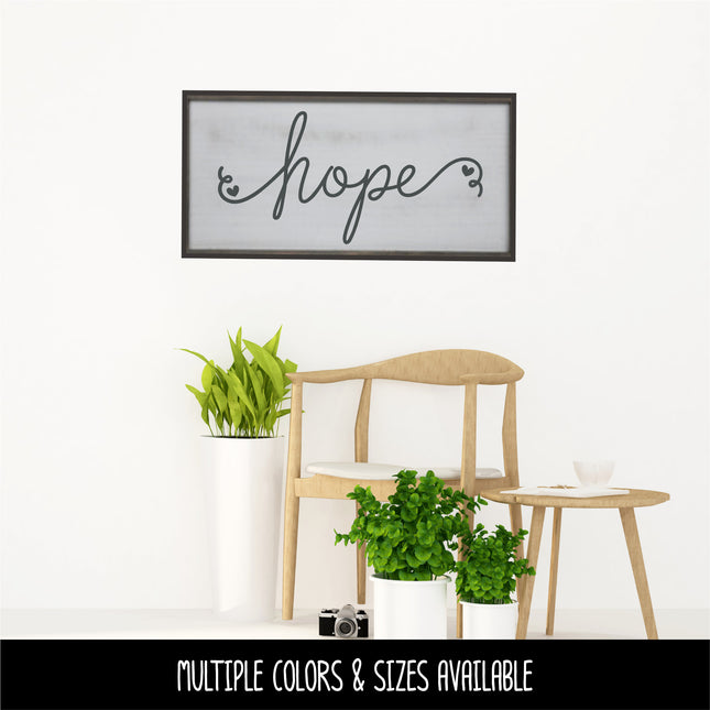 Hope Cursive Heart Vinyl Decal/Sticker