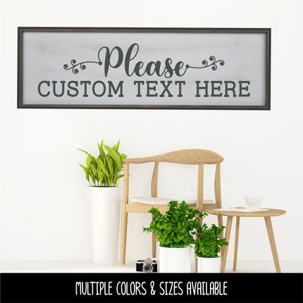 CUSTOM Scroll Vine Please Custom Text Here Vinyl Decal/Sticker