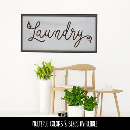 Cursive Laundry Heart Vinyl Decal/Sticker