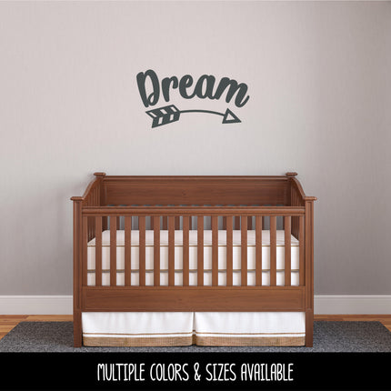 Curved Dream with arrow Vinyl Decal/Sticker