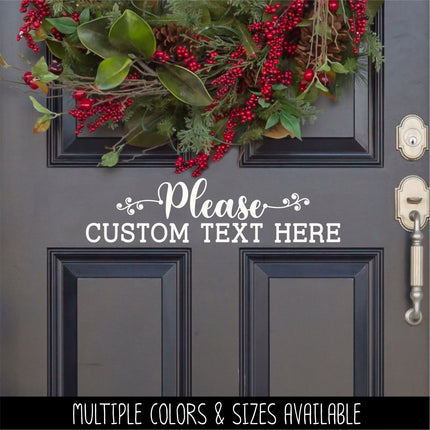 CUSTOM Scroll Vine Please Custom Text Here Vinyl Decal/Sticker