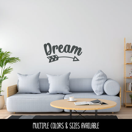 Curved Dream with arrow Vinyl Decal/Sticker