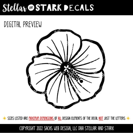 Hibiscus Flower Vinyl Decal/Sticker