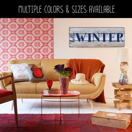 Vertical Hello Horizontal Winter Vinyl Decal - Hello Winter Vinyl Sticker - Hello Winter Sticker - Hello Winter Decal - Christmas Decal