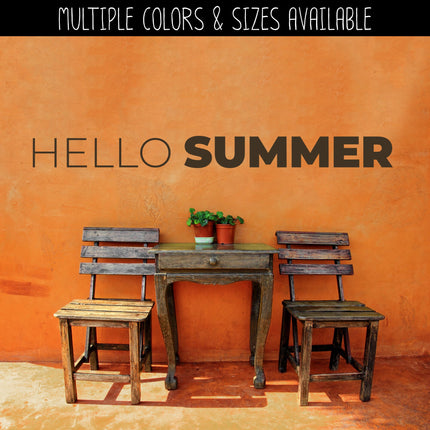Thin Hello Bold Summer Vinyl Decal - Hello Summer Vinyl Sticker - Hello Summer Sticker - Hello Summer Decal - Hello Summer Sticker - Summer