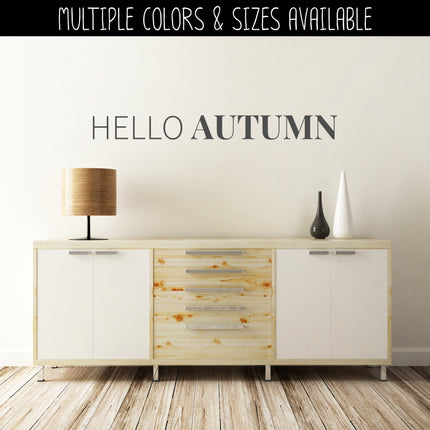 Thin Hello Serif Autumn Vinyl Decal - Hello Autumn Vinyl Sticker - Hello Autumn Sticker - Hello Autumn Decal - Hello Fall Decal - Fall Decal