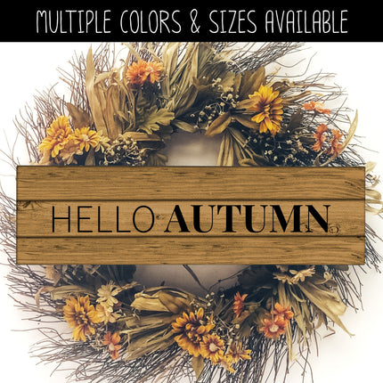 Thin Hello Serif Autumn Vinyl Decal - Hello Autumn Vinyl Sticker - Hello Autumn Sticker - Hello Autumn Decal - Hello Fall Decal - Fall Decal