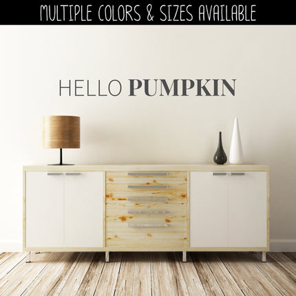 Thin Hello Serif Pumpkin Vinyl Decal - Hello Pumpkin Vinyl Sticker - Hello Pumpkin Sticker - Hello Pumpkin Decal - Hello Fall Decal - Autumn