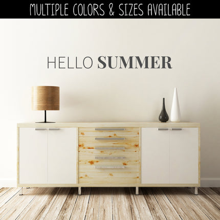 Thin Hello Serif Summer Vinyl Decal - Hello Summer Vinyl Sticker - Hello Summer Sticker - Hello Summer Decal - Hello Summer Sticker - Summer